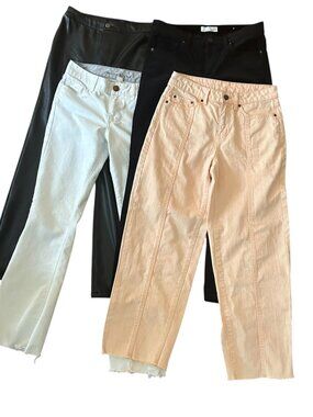 Denim Leather Velvet Pants Jeans Bundle Lot Size 26 Waist Size 2 Various Brands